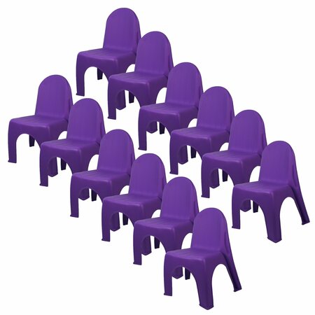 ROMANOFF Kids Stacking Chairs, Brite Purple, 12PK 93436